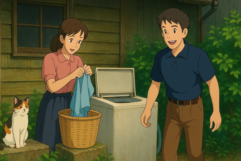 午後の廊下、梢とたま